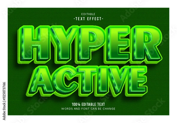 Obraz Hyper Active editable text effect 3d emboss modern style
