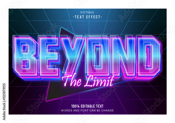 Obraz Beyond the limed editable text effect 3d emboss 80’s style