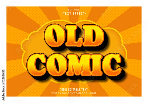 Obraz Old Comic editable text effect 3d emboss comic style