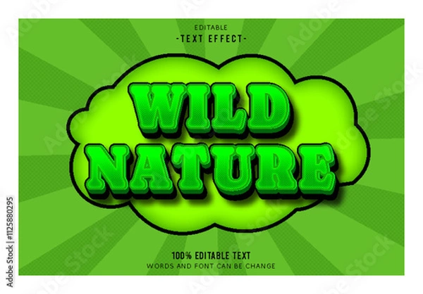 Obraz Wild Nature editable text effect 3d emboss comic style
