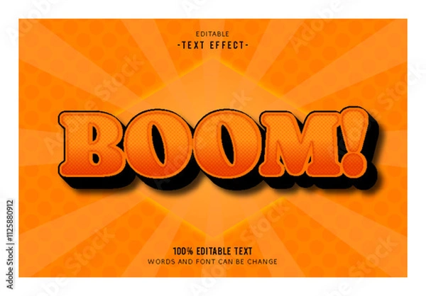 Obraz Boom! editable text effect 3d emboss comic style
