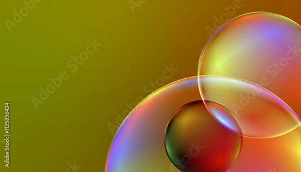 Fototapeta 
重なる球体。コピースペースのある背景。
