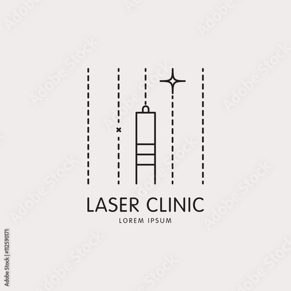 Obraz Line logo with a stylized image of the laser