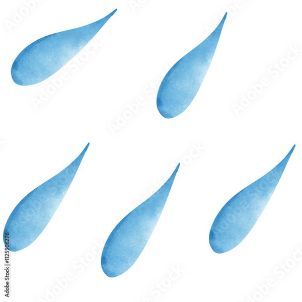 Obraz Blue water drops vector illustration