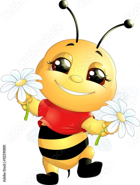 Obraz bee on a white background