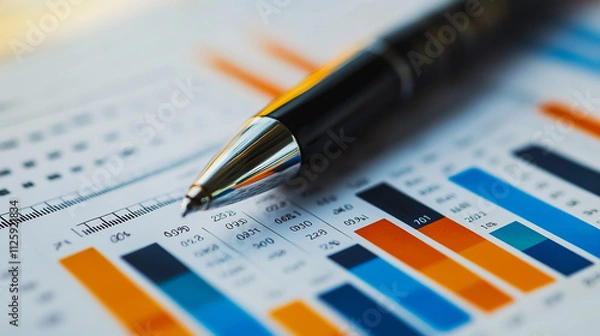 Fototapeta Abstract business Financial charts show a significant increase in profits in the stock market.This is driven by higher interest rates and continued growth. In the innovation world network of financial