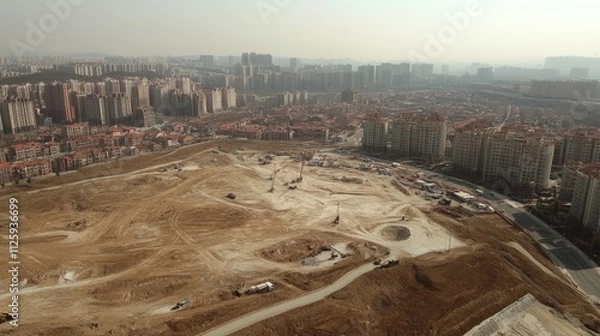 Obraz Urban Megaproject Construction Site Overview
