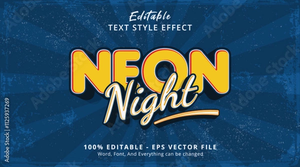Obraz Neon Night Editable Text Effect