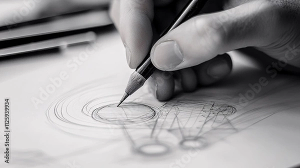 Obraz A graphic designer sketching logo designs.