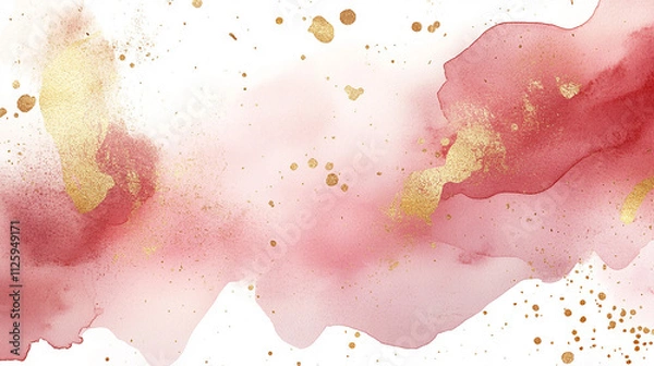 Obraz Elegant abstract watercolor background with gold splashes
