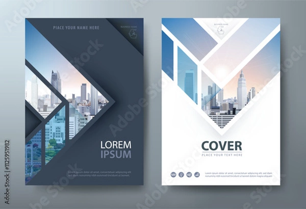 Fototapeta Annual report brochure flyer design template vector, Leaflet presentation, book cover, layout in A4 size
