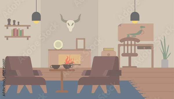 Obraz シンプルな「暖かい部屋」のベクターイラストレーション