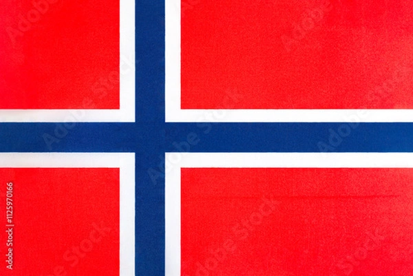 Fototapeta the national flag of Norway on a fabric basis in close-up