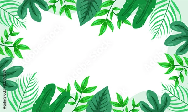 Obraz nature background with tropical leaf border