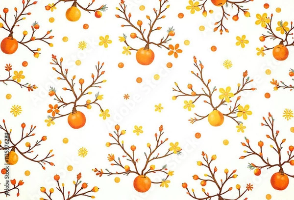 Obraz Winter Ornaments Pattern Background