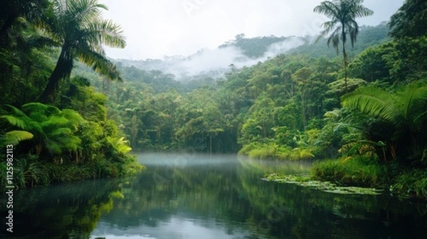 Fototapeta 緑深い水辺