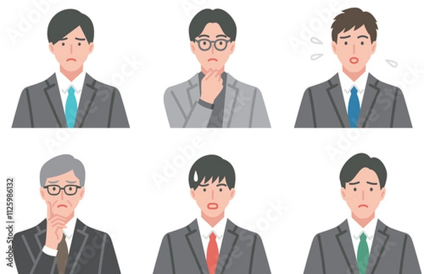 Fototapeta スーツを着た男性の様々な表情
