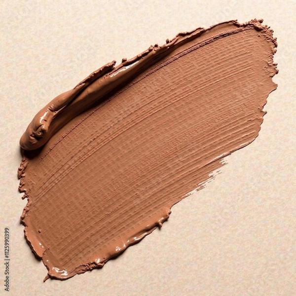 Fototapeta A brush stroke of Mocha Mousse color. Background for the text. The color of 2025 is warm brown. 