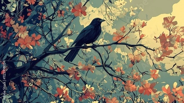 Obraz birds on a branch