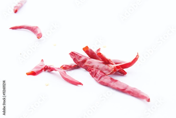Obraz Red Chilli Dry isolated on white background