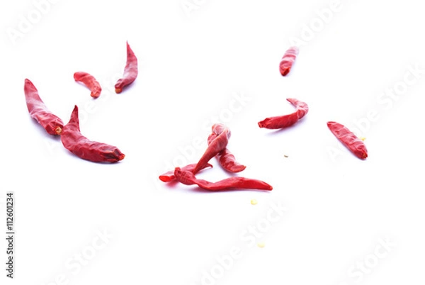 Obraz Red Chilli Dry isolated on white background