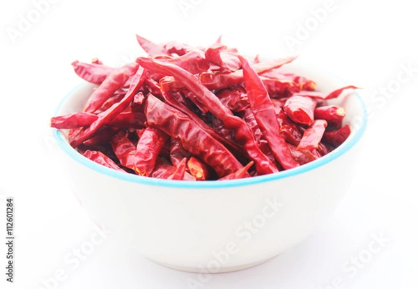 Obraz Red Chilli Dry isolated on white background