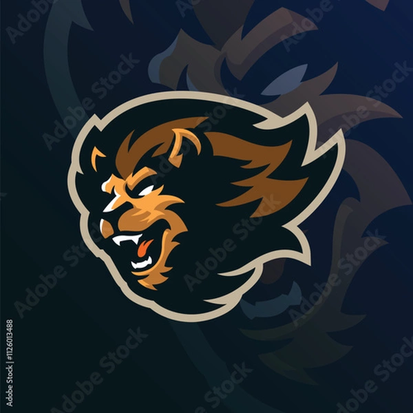 Obraz Lion mascot logo design vector with modern illustration concept style for badge, emblem and t shirt printing. Lion head illustration.