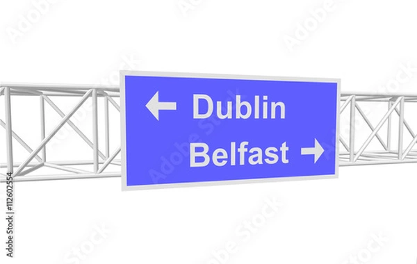 Fototapeta 3dl illustration of a road sign with directions