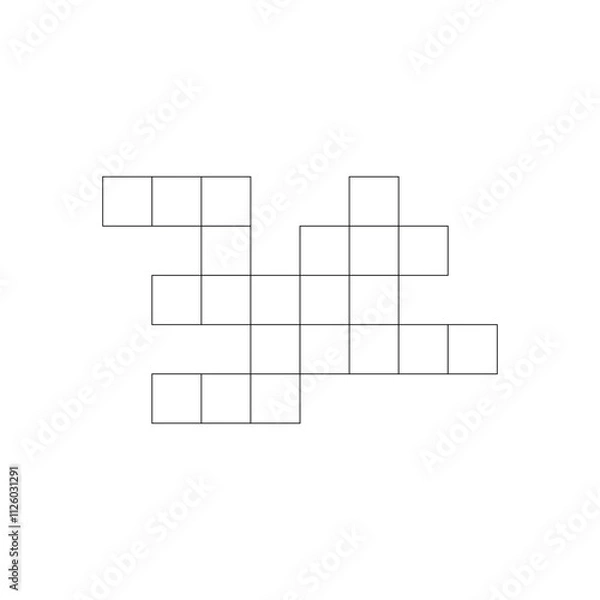 Fototapeta Blank crossword puzzle template. crosswords game. word game for social media, magazine and newspaper. squares empty crossword game