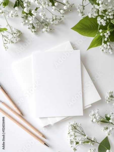 Fototapeta Serene Letter Writing Setup for National Letter Writing Day, Valentines Day, & Mothers Day