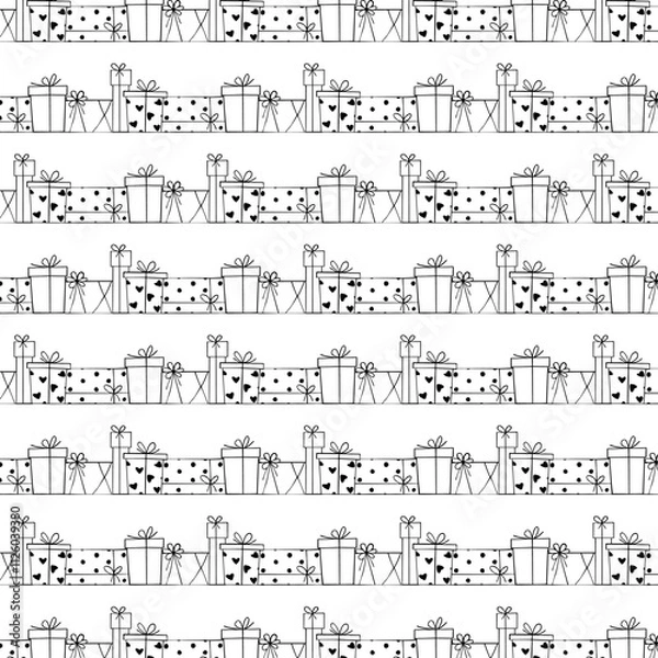 Obraz B and W Present Boxes Stripes