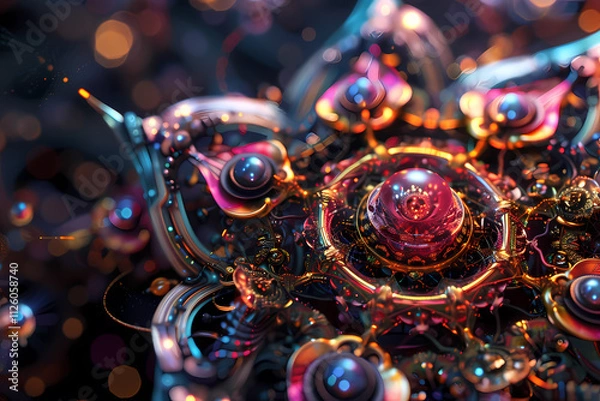 Fototapeta A stunning close-up of intricate fractal design, featuring vibrant colors and luminous details that evoke a sense of wonder and depth.