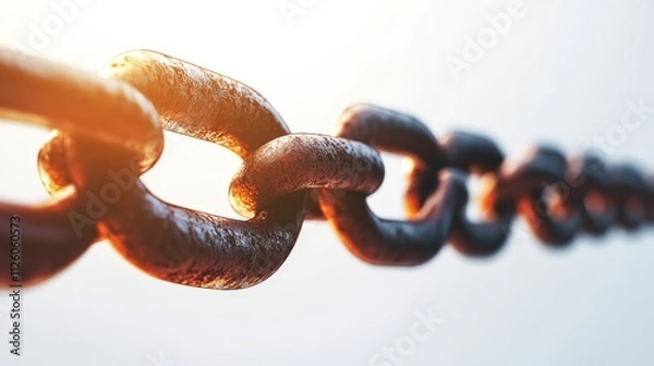 Obraz Futuristic Blockchain Concept with Nodes on White Background