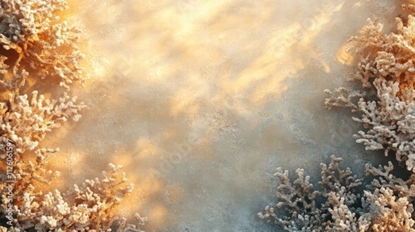 Obraz Serene Winter Landscape with Frosty Plants and Soft Light Effect