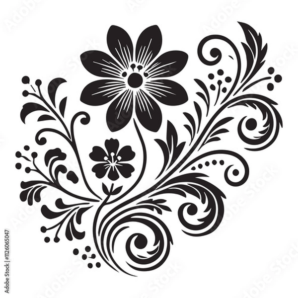 Obraz Flower decorative vector elements silhouette
