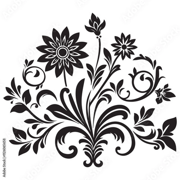 Obraz Flower decorative vector elements silhouette