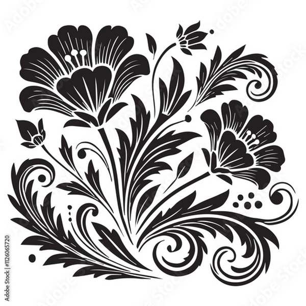 Obraz Flower decorative vector elements silhouette