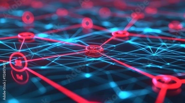 Fototapeta Network Connection Abstract Background