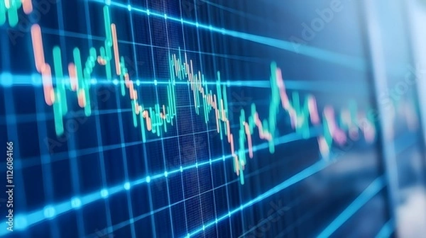 Fototapeta Stock Market Chart Data Analysis on Screen
