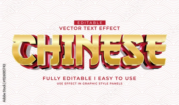 Fototapeta 3d editable chinese new year 2025 text effect typography style