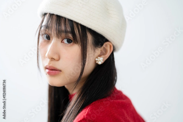 Fototapeta 冬服の女性