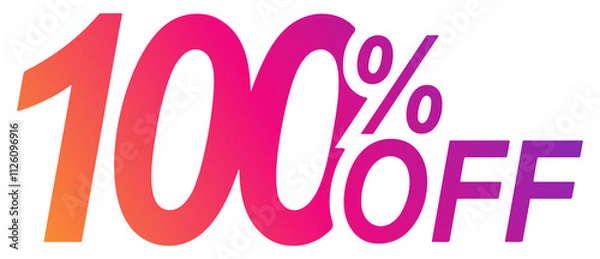 Fototapeta Gradient 100 percent off discount