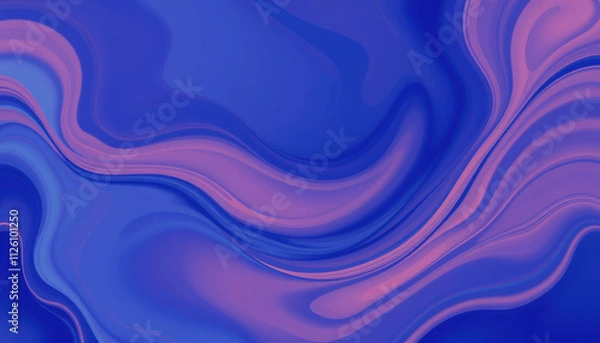 Fototapeta Abstract Blue and Purple Swirling Waves Design