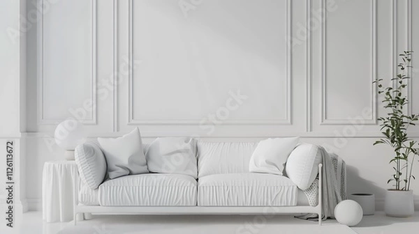 Obraz white sofa in a room