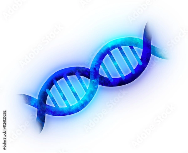 Obraz glowing DNA structure isolated from background