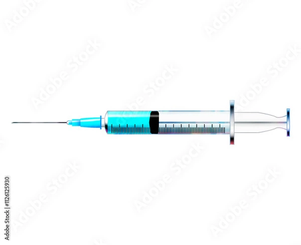 Obraz injection filled with blue liquid isolated from background