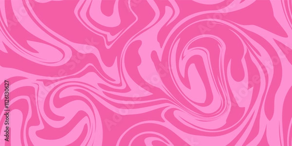 Obraz Pink marble acrylic swirl seamless pattern, ice cream texture, watercolor marble background. 1970s trippy seamless pattern. Valentine's Day abstract vector background.