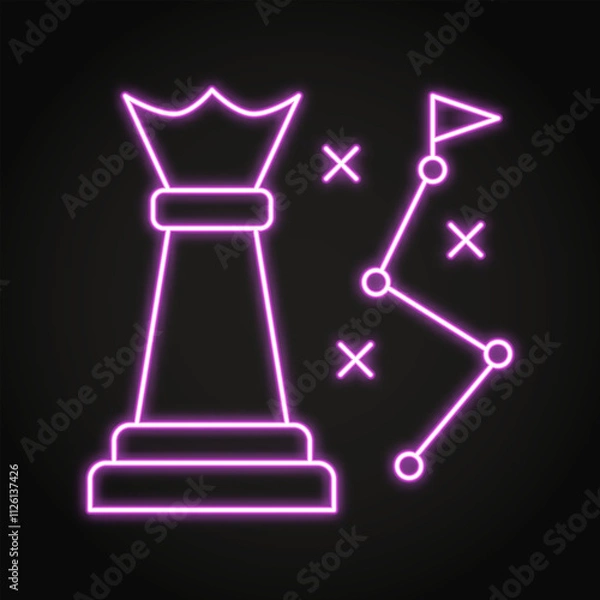 Obraz Strategy neon icon in line style