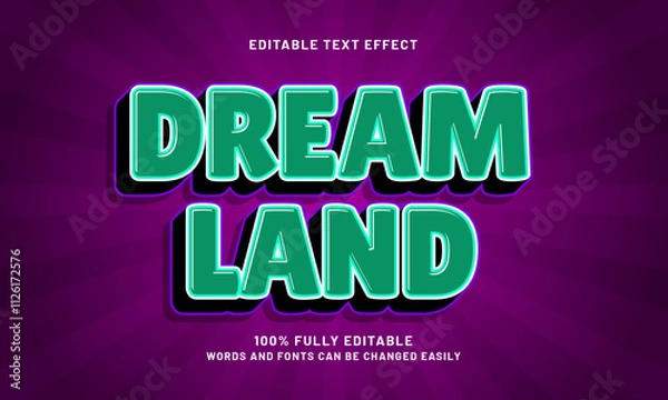 Fototapeta dream land editable text effects with a happy and fun theme