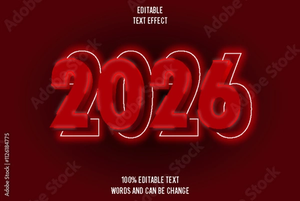 Fototapeta editable text effect 3d emboss_neon style